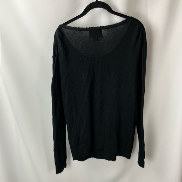 Wildfox Sweater Black Leopard Cheetah Print Small Sequins Scoop Neck Thin Knit - Picture 6 of 6